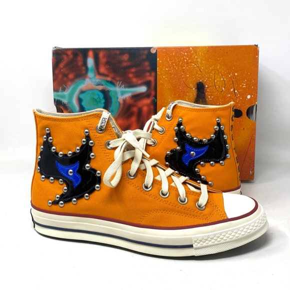 Converse x Come Tees Chuck 70 Shoes Orange Canvas Women Sneakers High A01762C - Picture 9 of 11